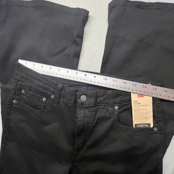 NWT Levi's 726 Flare Denim‎ Black Jeans Retro 70's Boho Hippie Women Size 32x32 - Picture 6 of 12